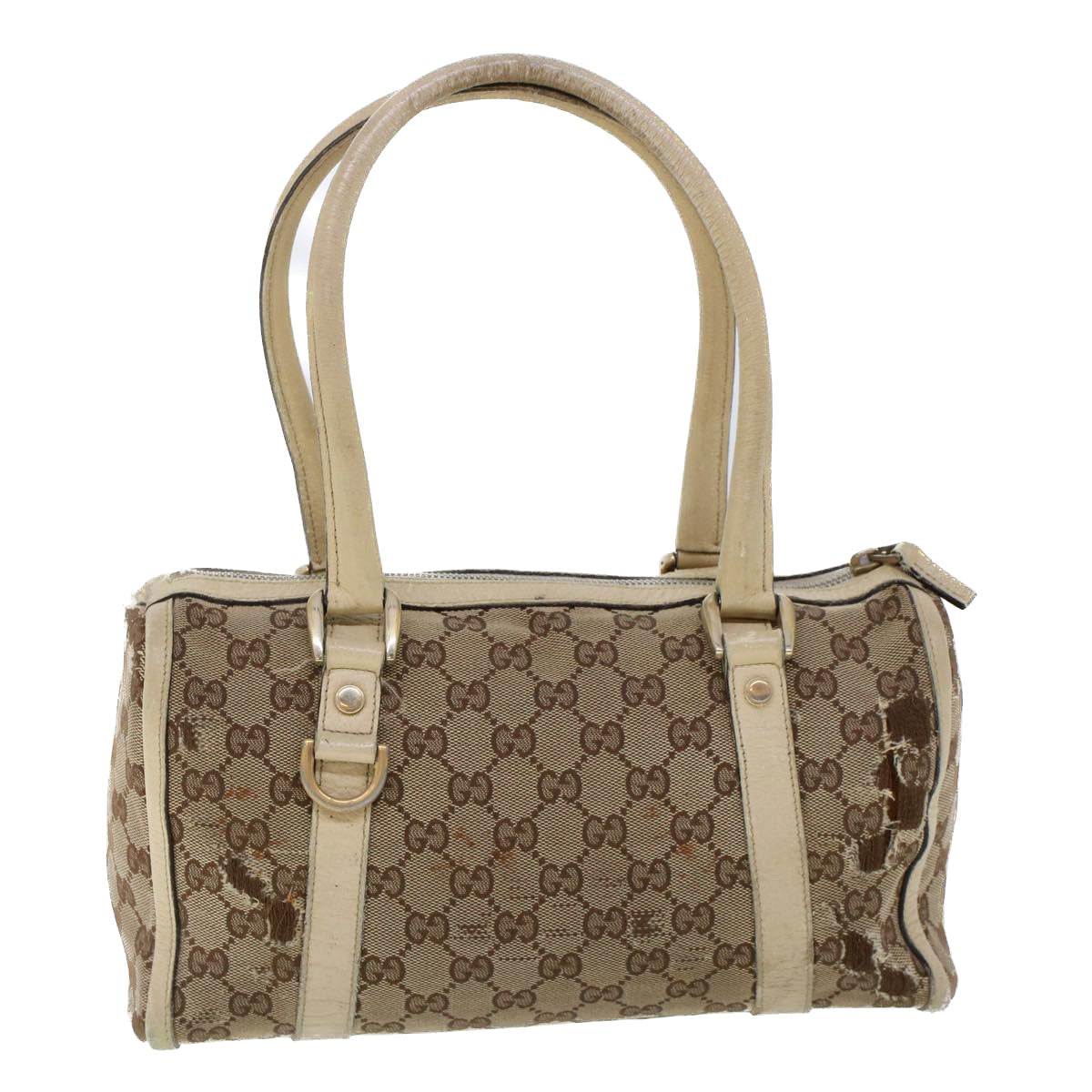 Luxury Gucci GG Canvas Hand Bag Beige White  53132