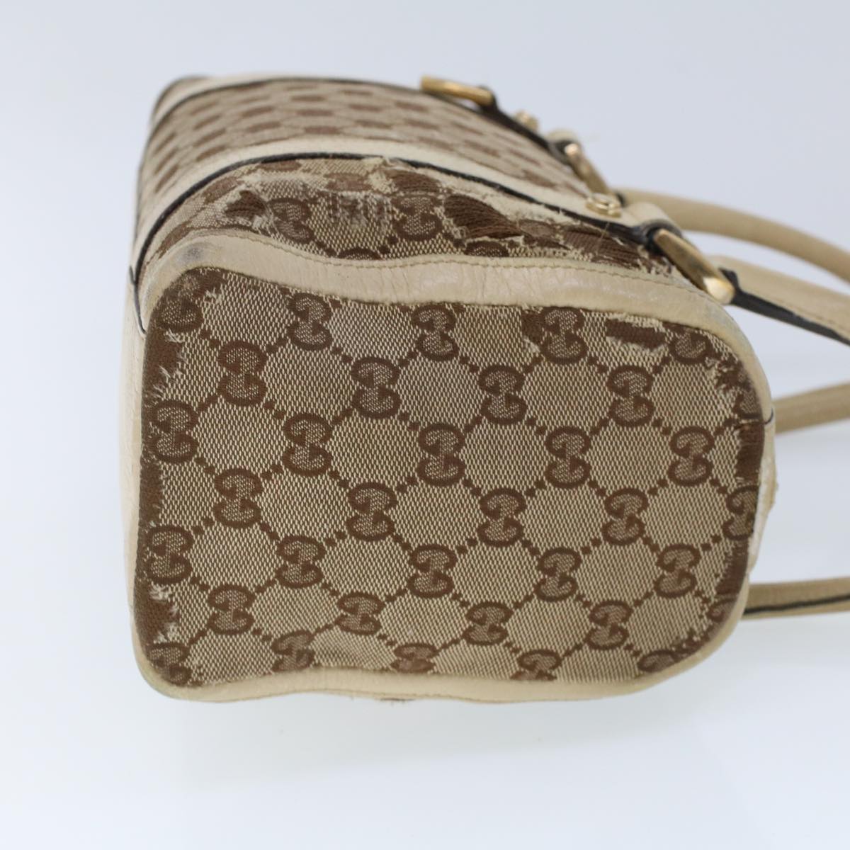 Luxury Gucci GG Canvas Hand Bag Beige White  53132