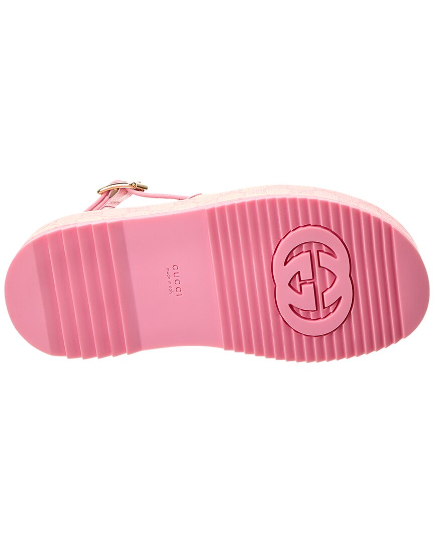 Gucci GG Supreme Canvas & Leather Platform Sandal