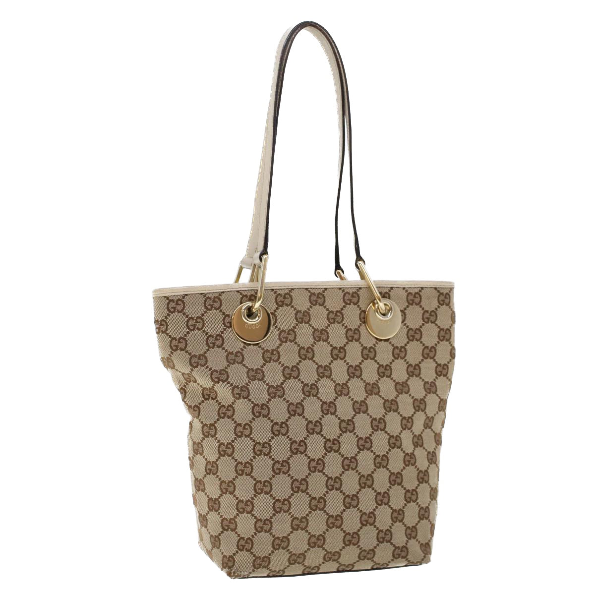 Luxury Gucci GG Canvas Tote Bag Beige White  53260