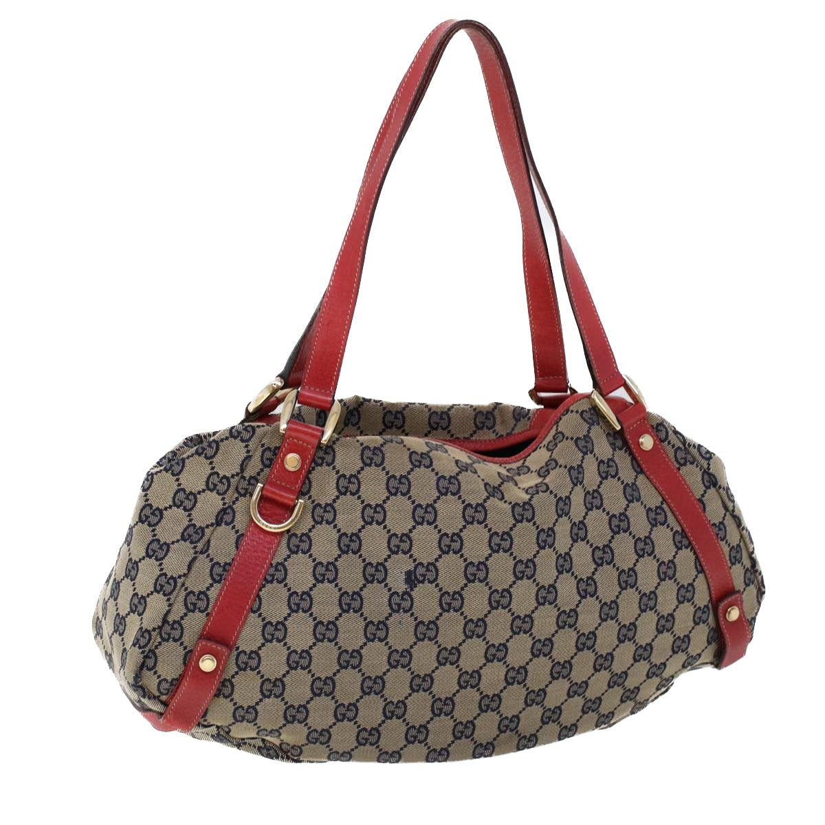 Luxury Gucci GG Canvas Shoulder Bag Beige Navy Red  53264
