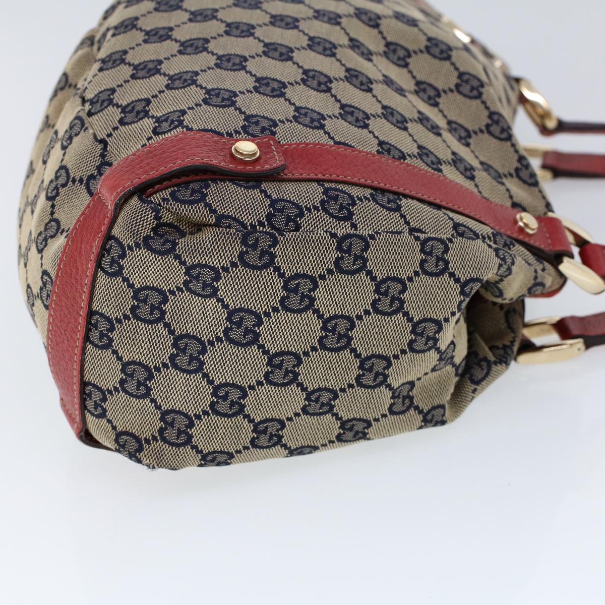 Luxury Gucci GG Canvas Shoulder Bag Beige Navy Red  53264
