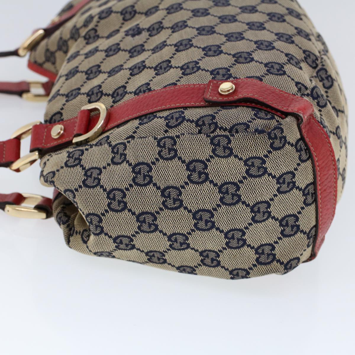 Luxury Gucci GG Canvas Shoulder Bag Beige Navy Red  53264