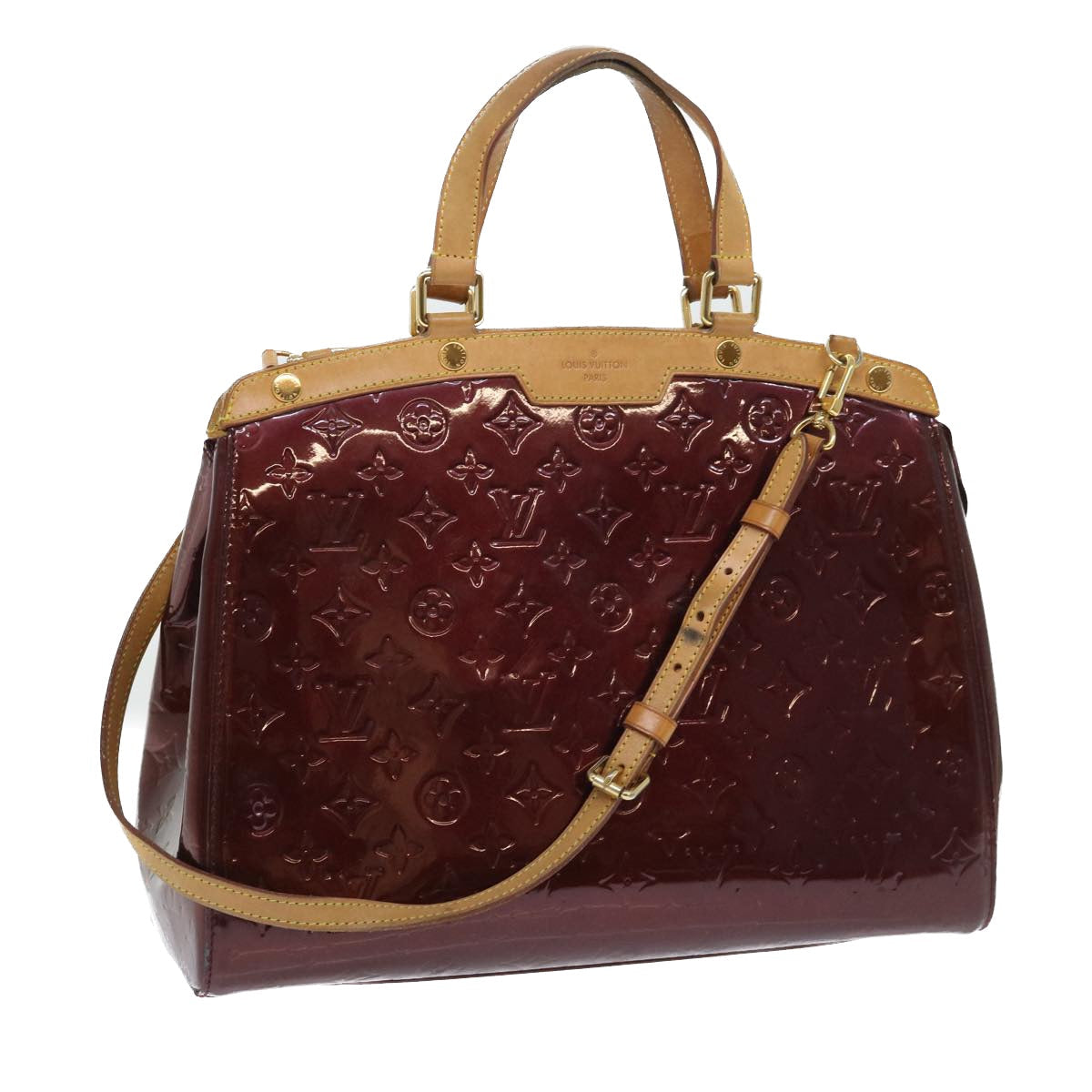 LOUIS VUITTON Vernis Blair GM Hand Bag 2way Rouge Favist M91689 LV 53323