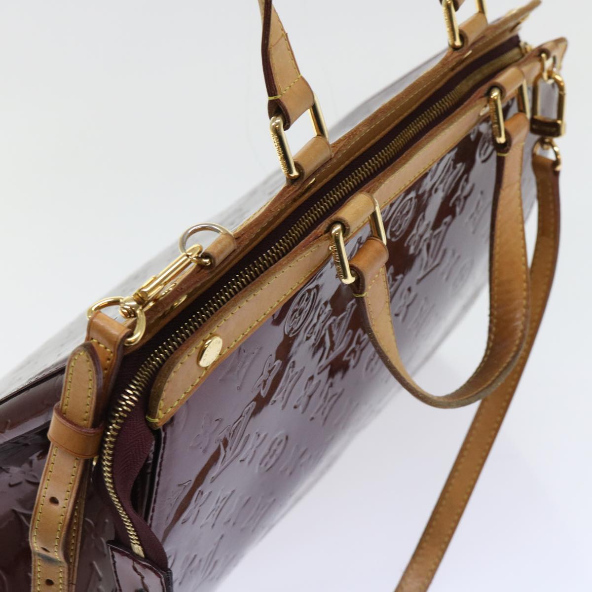 LOUIS VUITTON Vernis Blair GM Hand Bag 2way Rouge Favist M91689 LV 53323