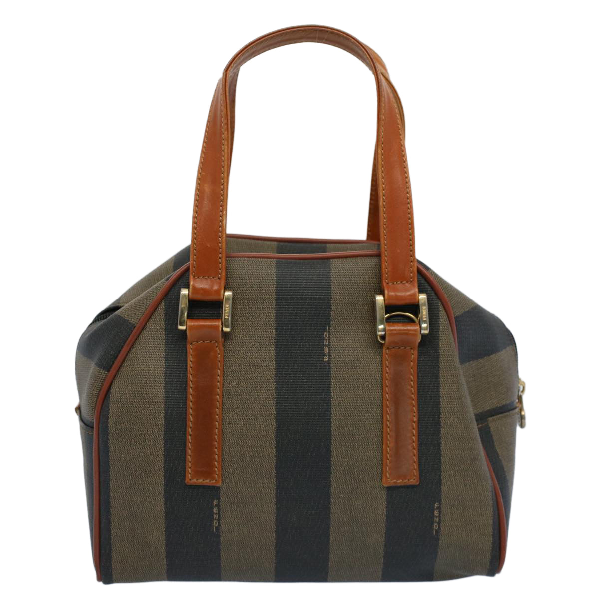 Luxury FendiPecan Canvas Hand Bag Brown Black53341