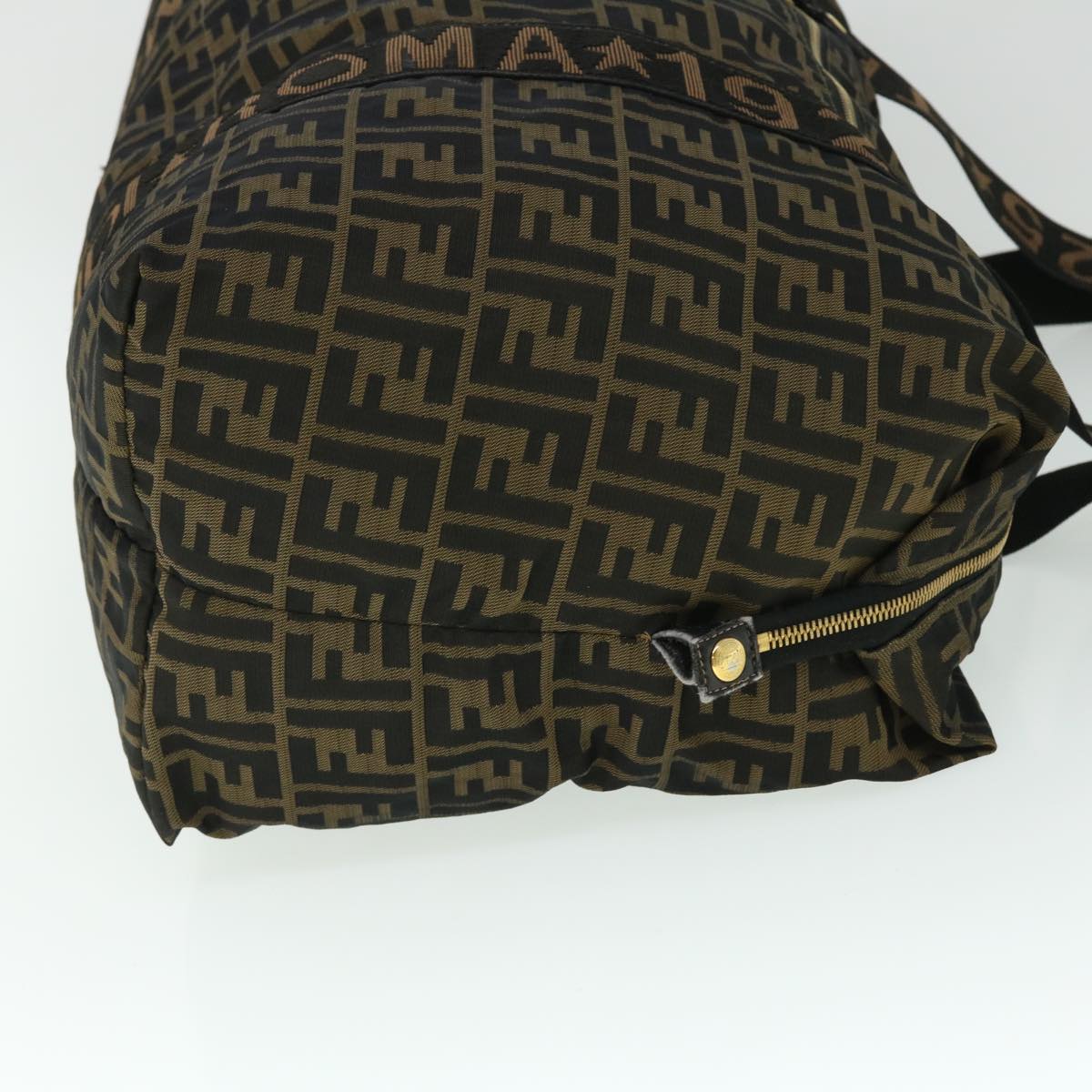 Luxury FendiZucca Canvas Boston Bag Black Brown53373