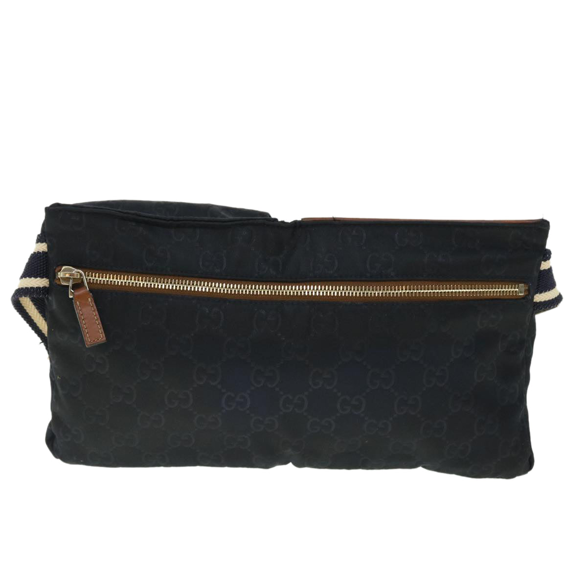 Luxury Gucci GG Canvas Sherry Line Waist bag Navy White 28566  53375