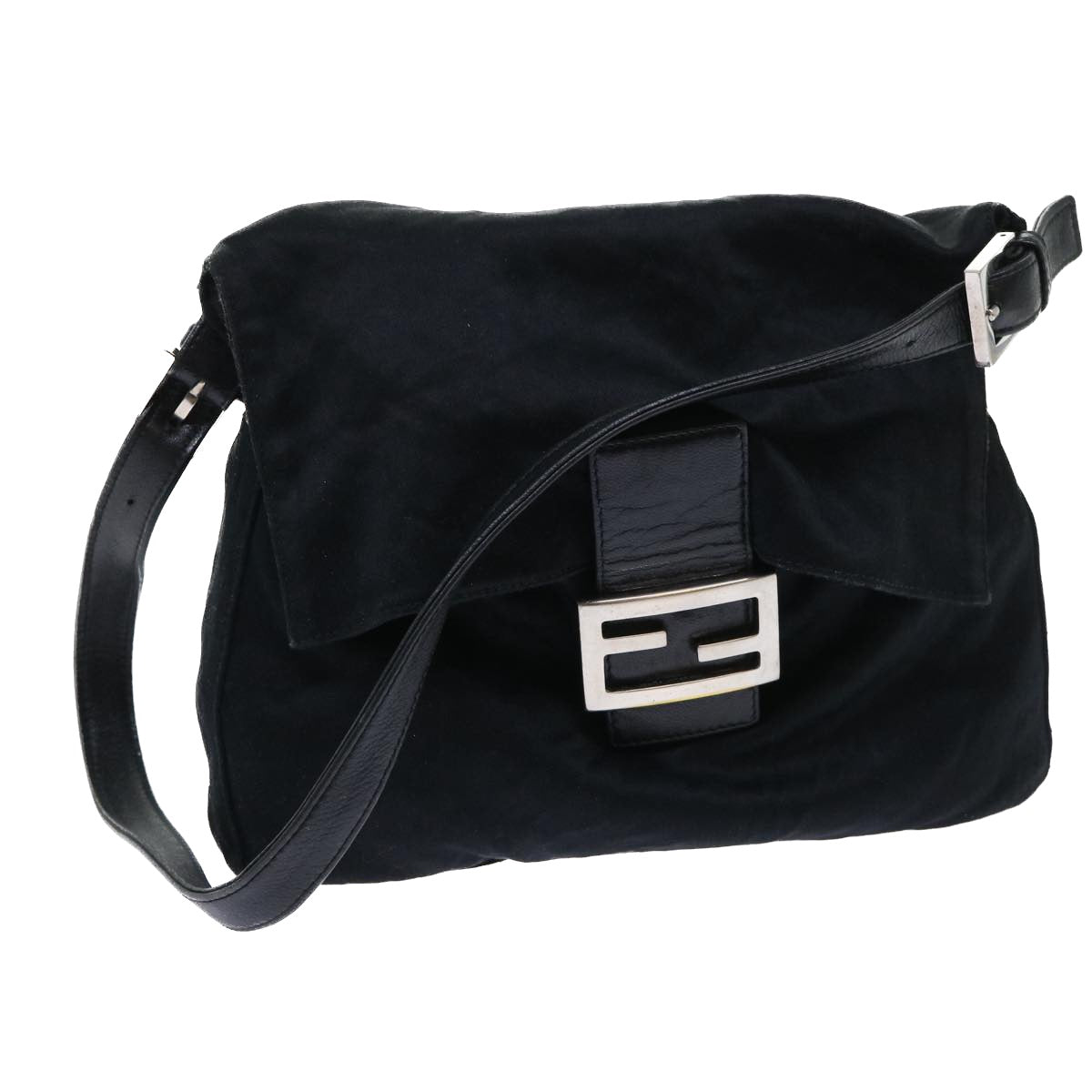 Luxury FendiMamma Baguette Shoulder Bag Nylon Black53377