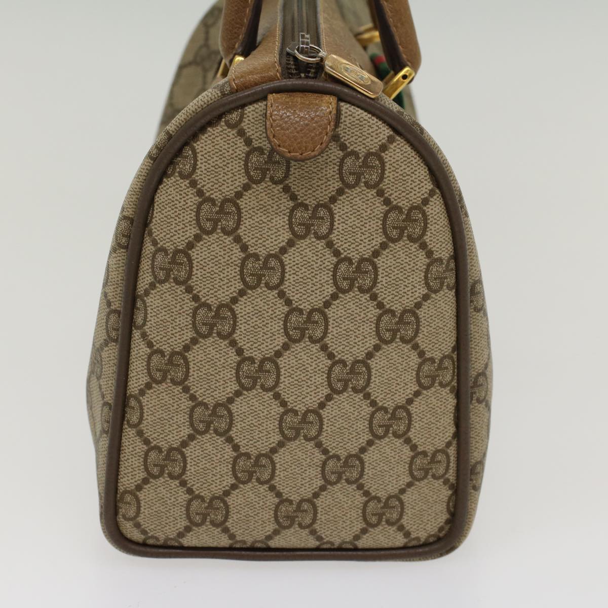 Luxury Gucci GG Canvas Web Sherry Line Boston Bag Beige Red Green 39 02 006  53392