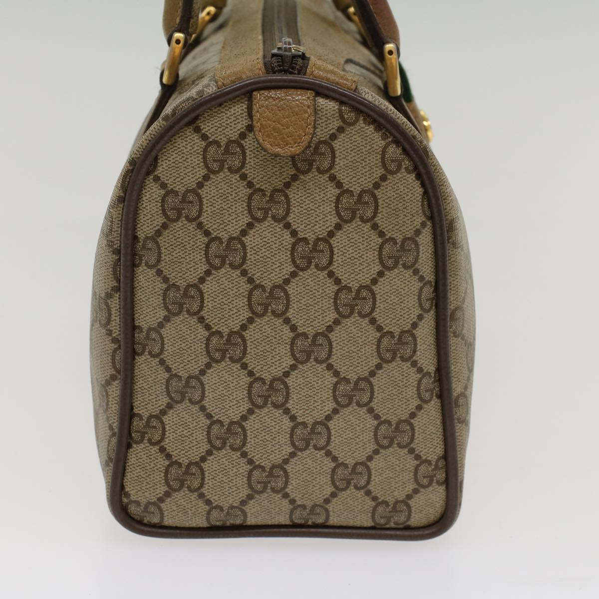 Luxury Gucci GG Canvas Web Sherry Line Boston Bag Beige Red Green  53399