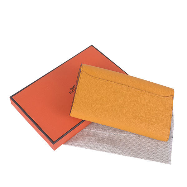 Luxury Hermes Wallet H6023 Wallet Cow Leather Yellow