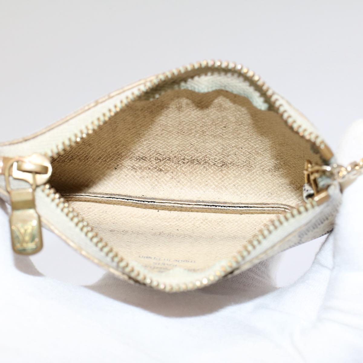 LOUIS VUITTON Damier Azur Pochette Cles Coin Purse N62659 LV 53474