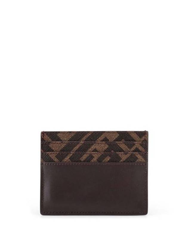 Luxury Fendi FF Square Leather Card Wallet Brown