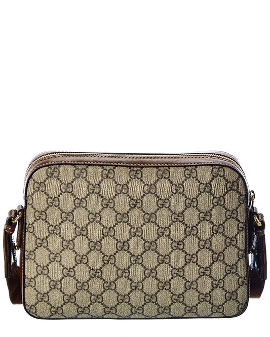 Luxury Gucci Trending 2025 Interlocking G GG Supreme Canvas & Leather Shoulder Bag
