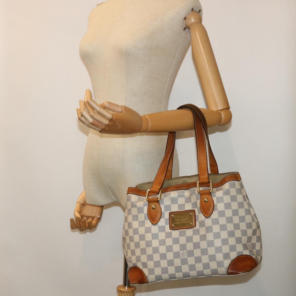 LOUIS VUITTON Damier Azur Hampstead PM Tote Bag N51207 LV 53587