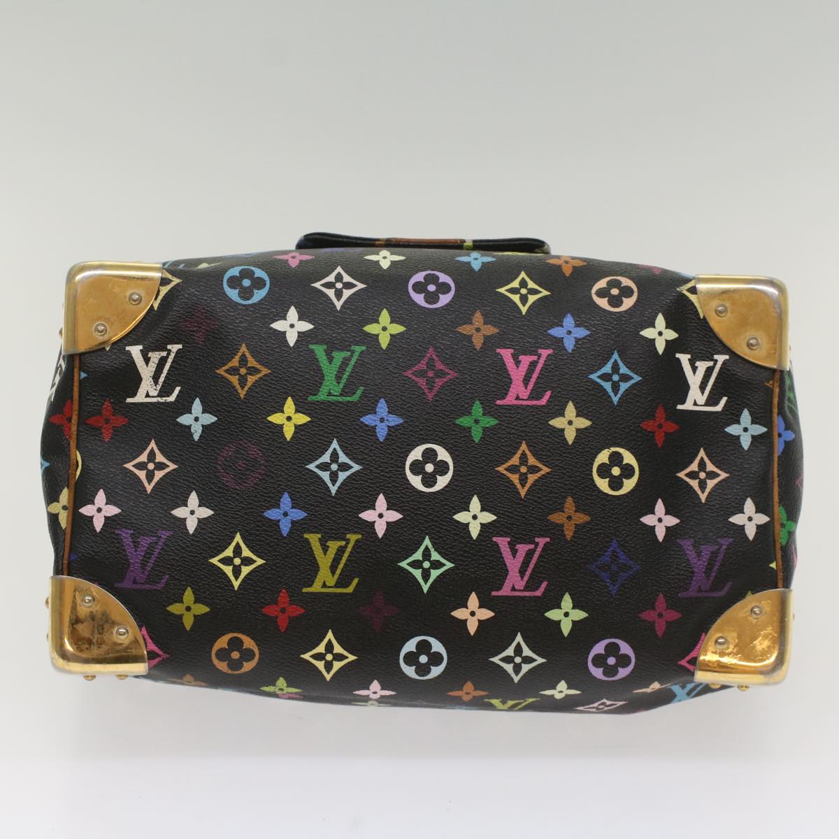LOUIS VUITTON Monogram Multicolor Speedy 30 Hand Bag Black M92642 LV 53594