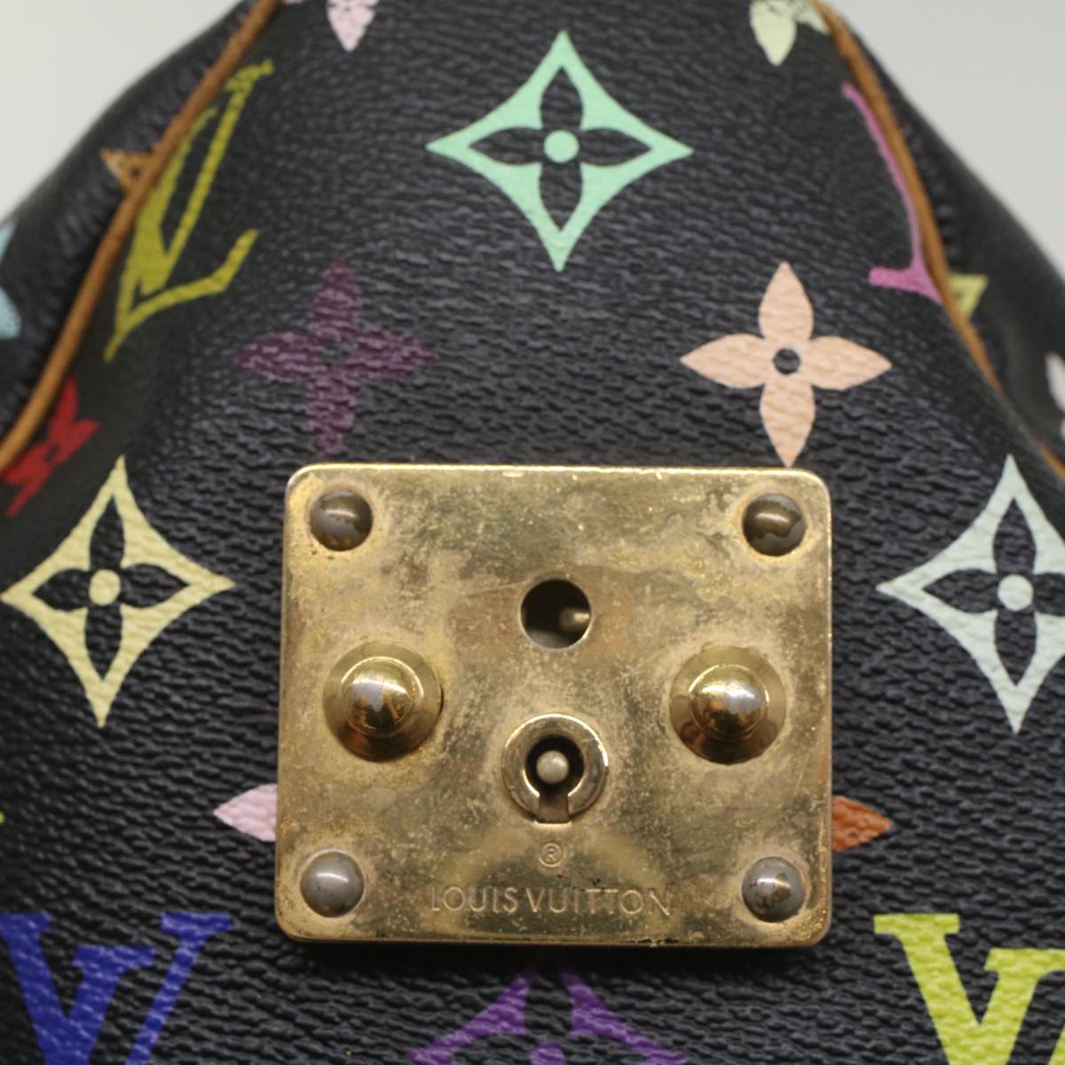 LOUIS VUITTON Monogram Multicolor Speedy 30 Hand Bag Black M92642 LV 53594