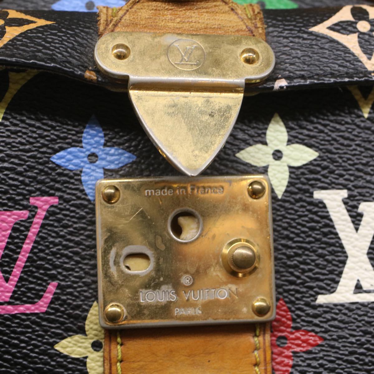 LOUIS VUITTON Monogram Multicolor Speedy 30 Hand Bag Black M92642 LV 53594