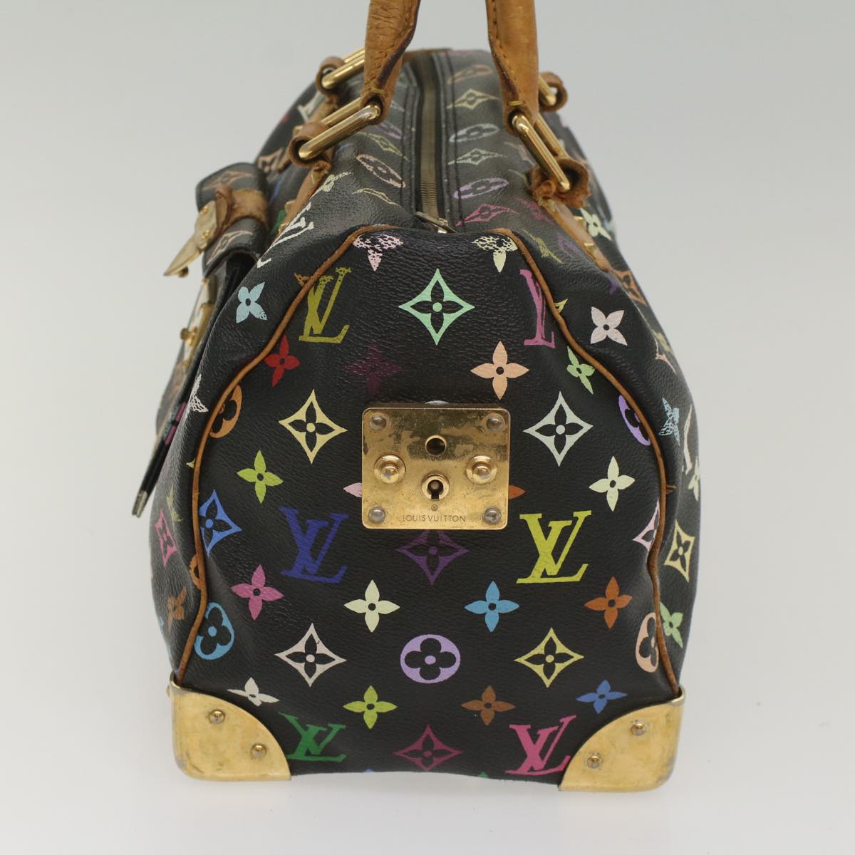 LOUIS VUITTON Monogram Multicolor Speedy 30 Hand Bag Black M92642 LV 53594