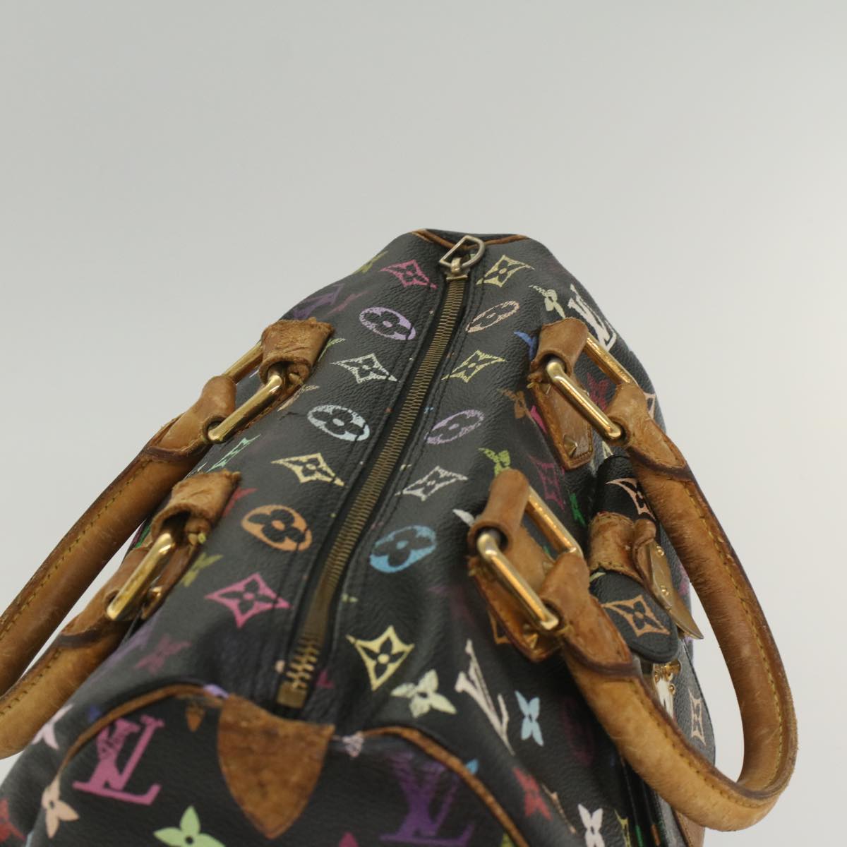 LOUIS VUITTON Monogram Multicolor Speedy 30 Hand Bag Black M92642 LV 53594