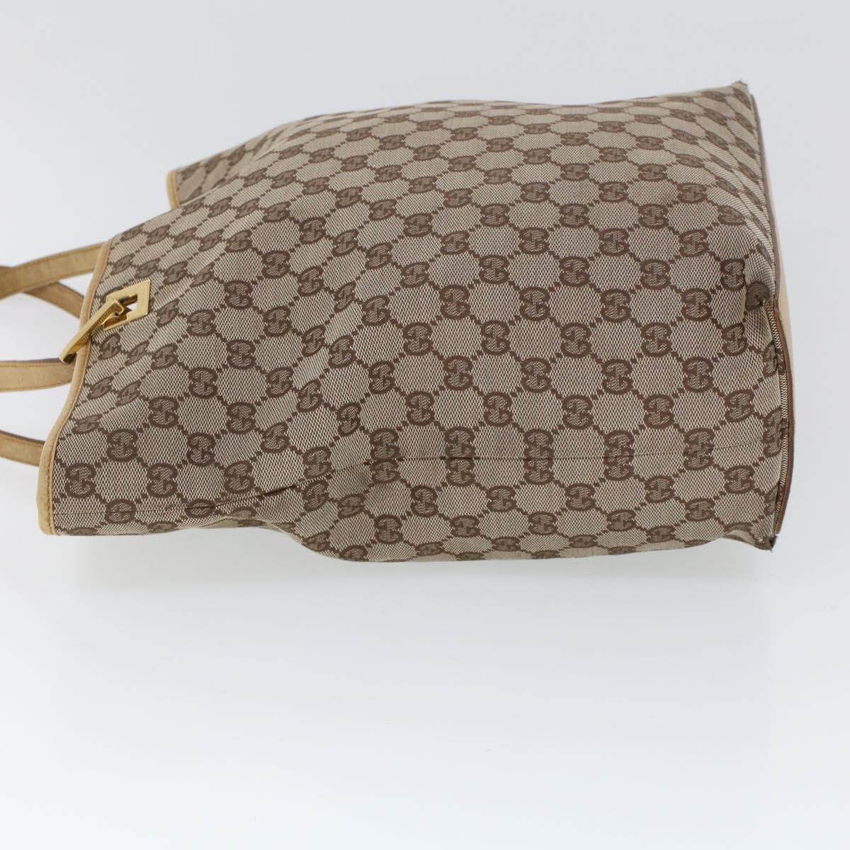 Luxury Gucci GG Canvas Hand Bag Canvas Leather Beige Brown  53661
