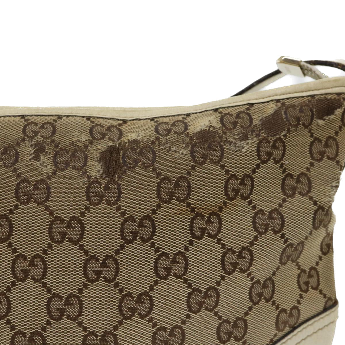 Luxury Gucci GG Canvas Shoulder Bag Beige White  53663