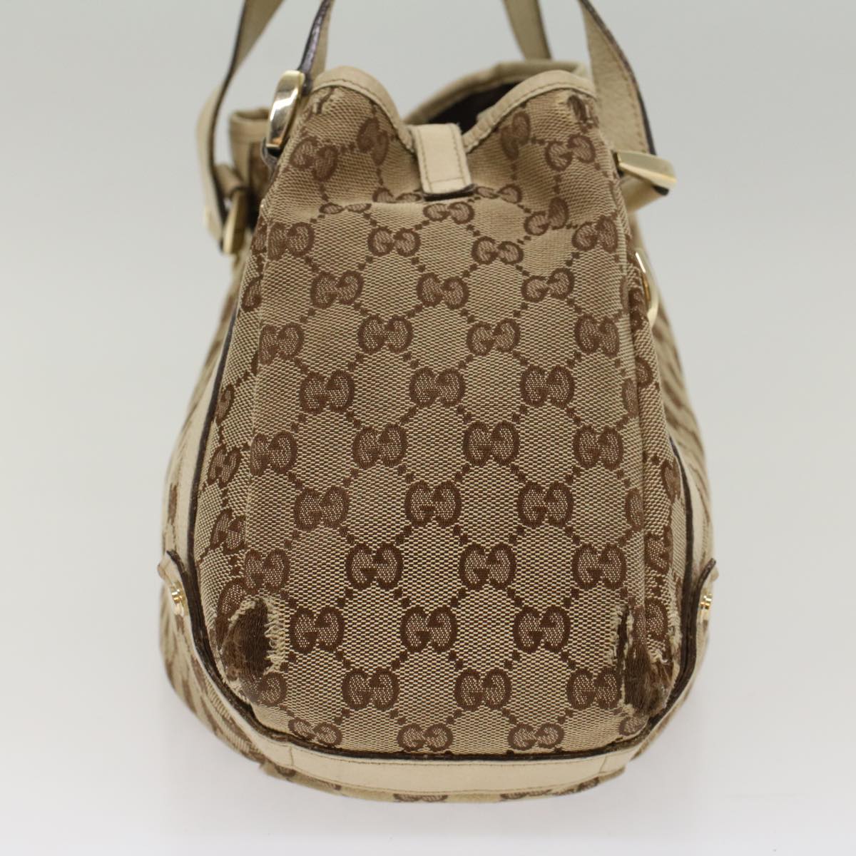 Luxury Gucci GG Canvas Tote Bag Beige White  53667