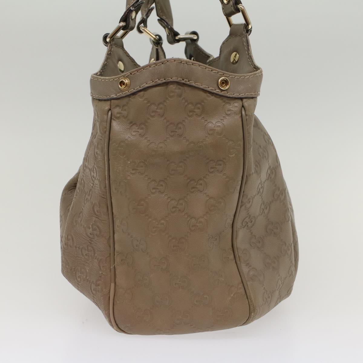 Luxury Gucci Guccissima GG Canvas Hand Bag Leather Gray  53672