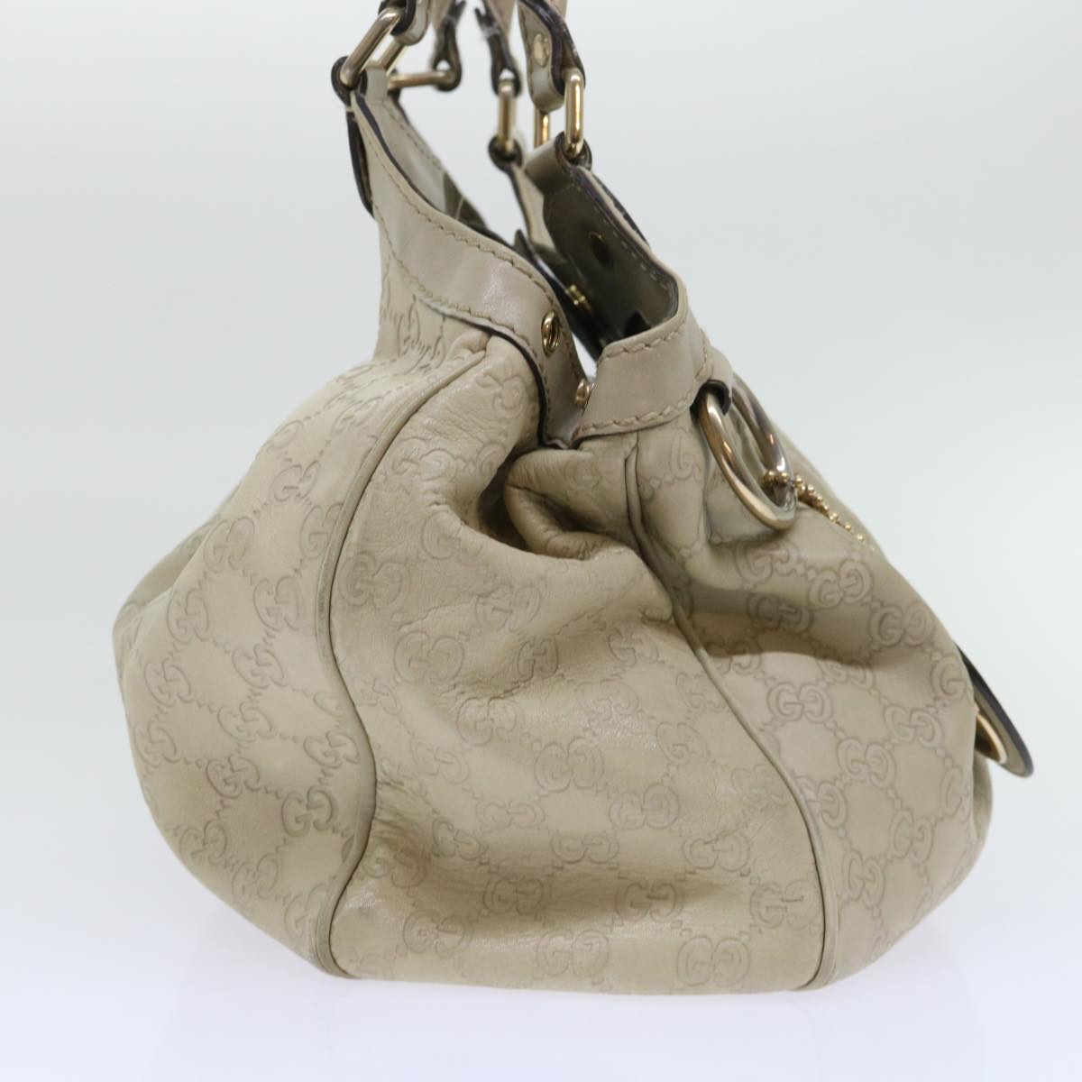 Luxury Gucci Guccissima GG Canvas Hand Bag Leather Cream Beige  53673