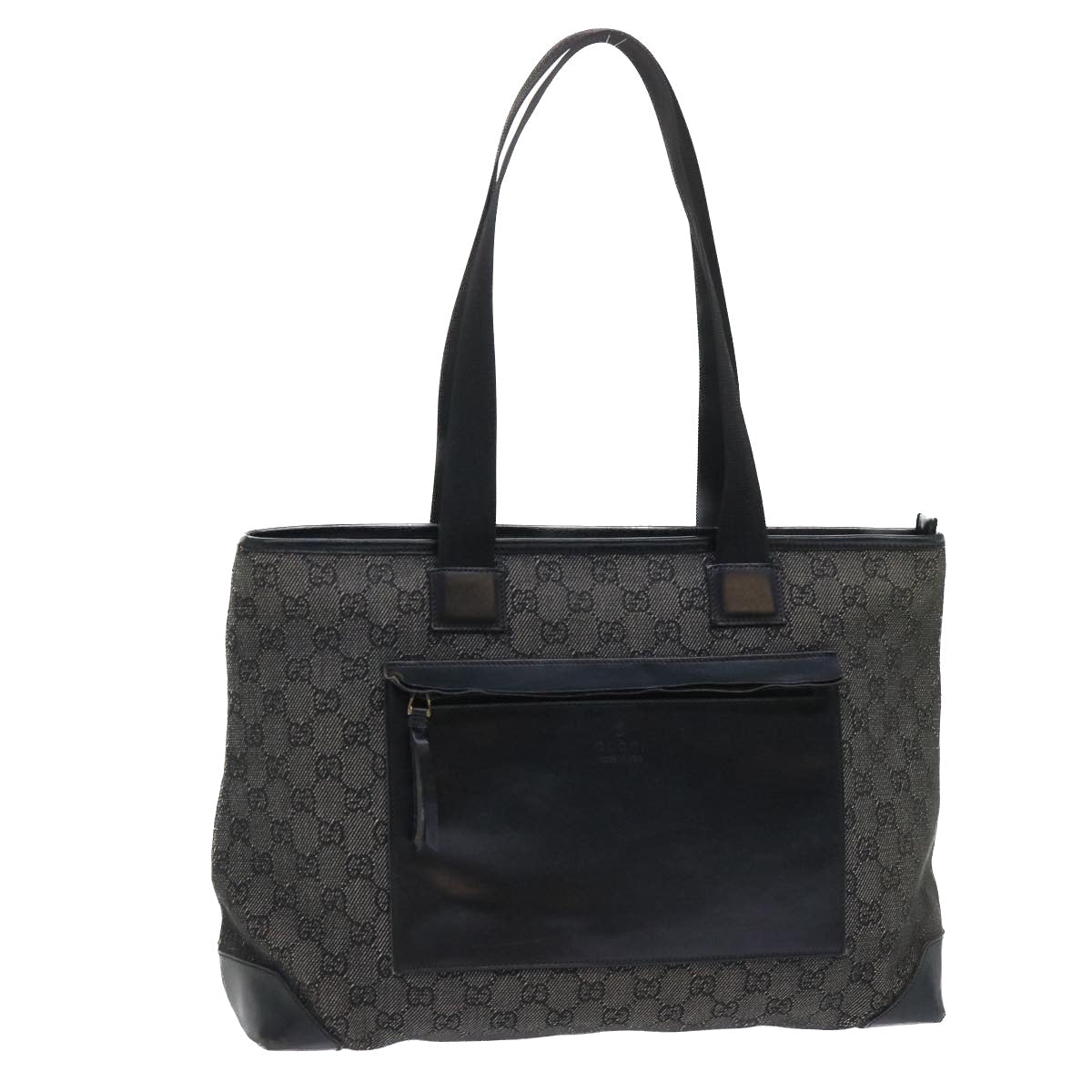 Luxury Gucci GG Canvas Tote Bag Canvas Leather Black  53674