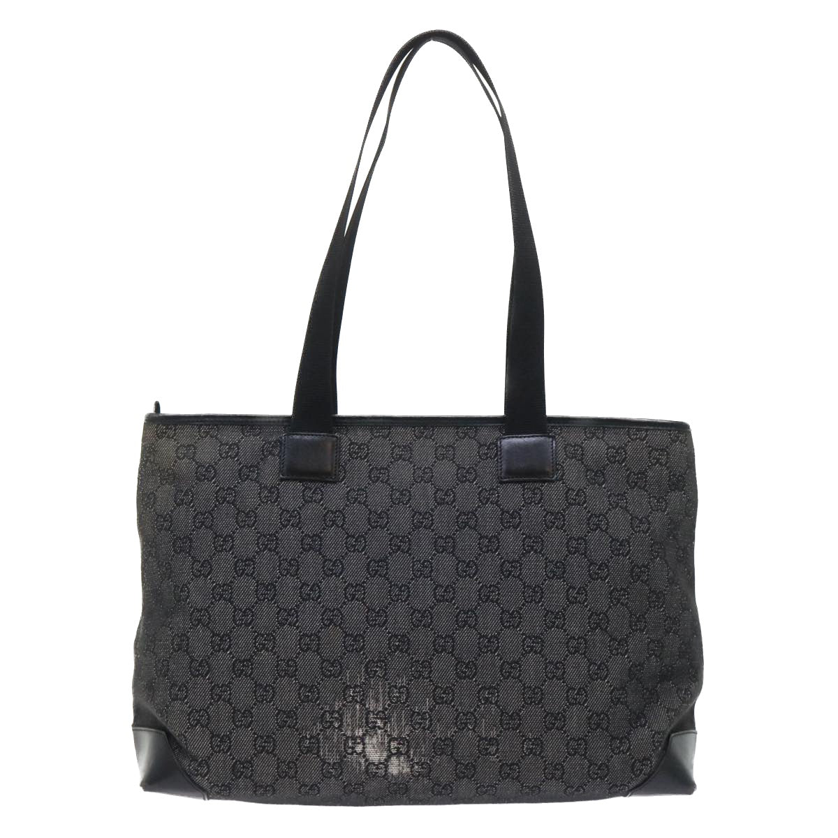 Luxury Gucci GG Canvas Tote Bag Canvas Leather Black  53674