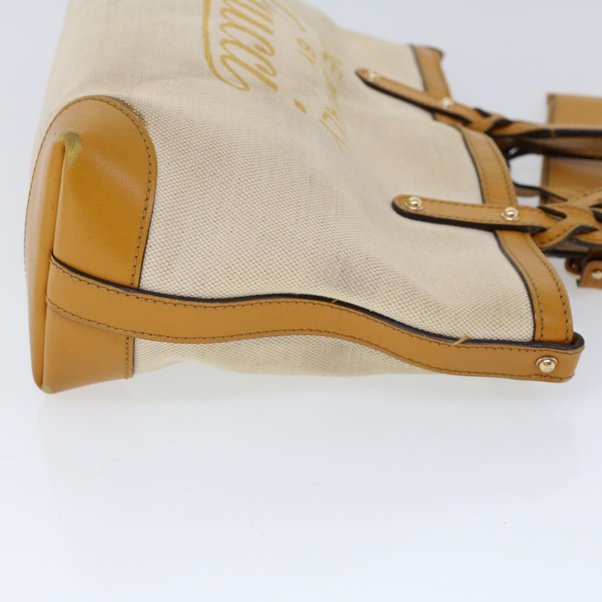 Luxury Gucci Hand Bag Canvas Leather Beige Orange  53679
