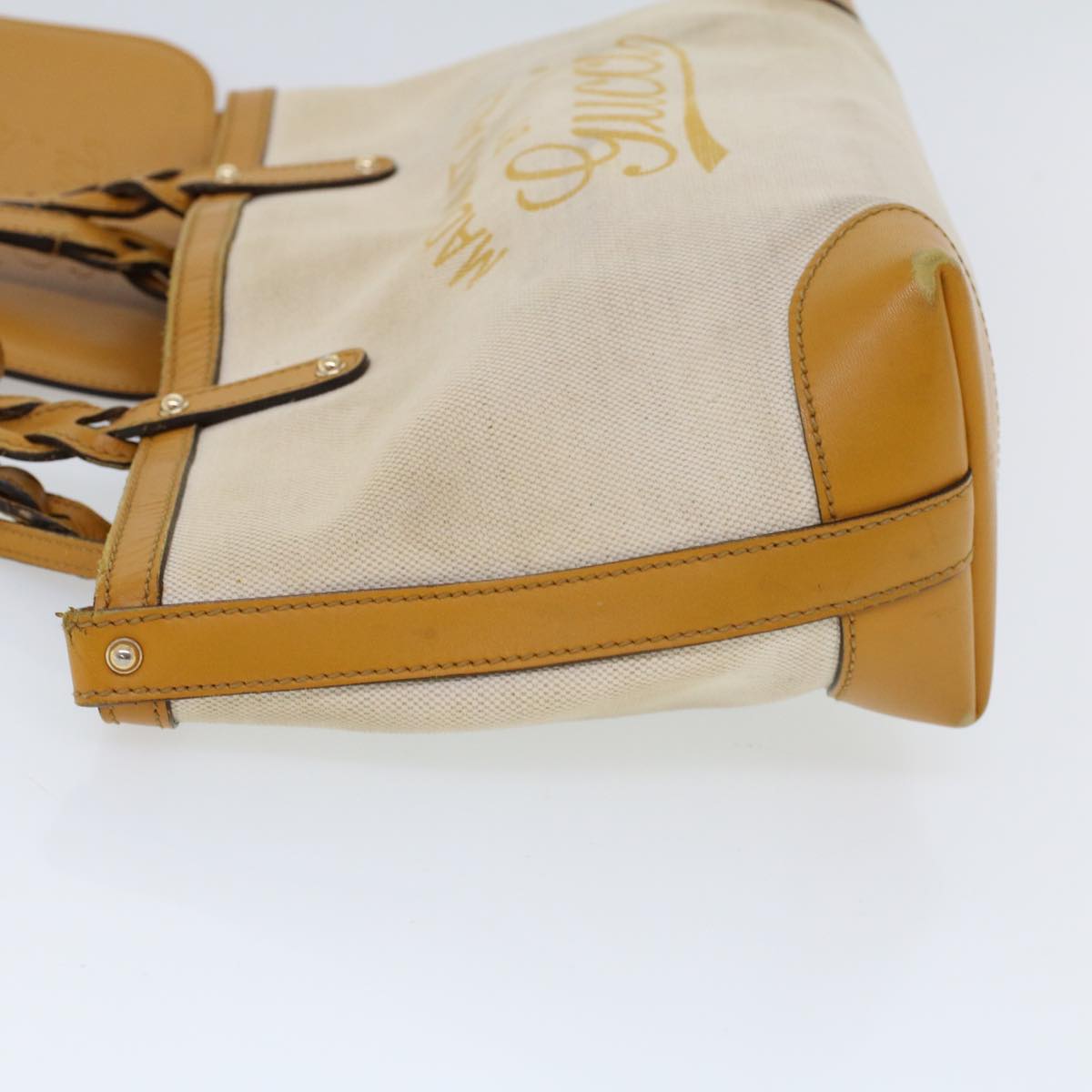 Luxury Gucci Hand Bag Canvas Leather Beige Orange  53679