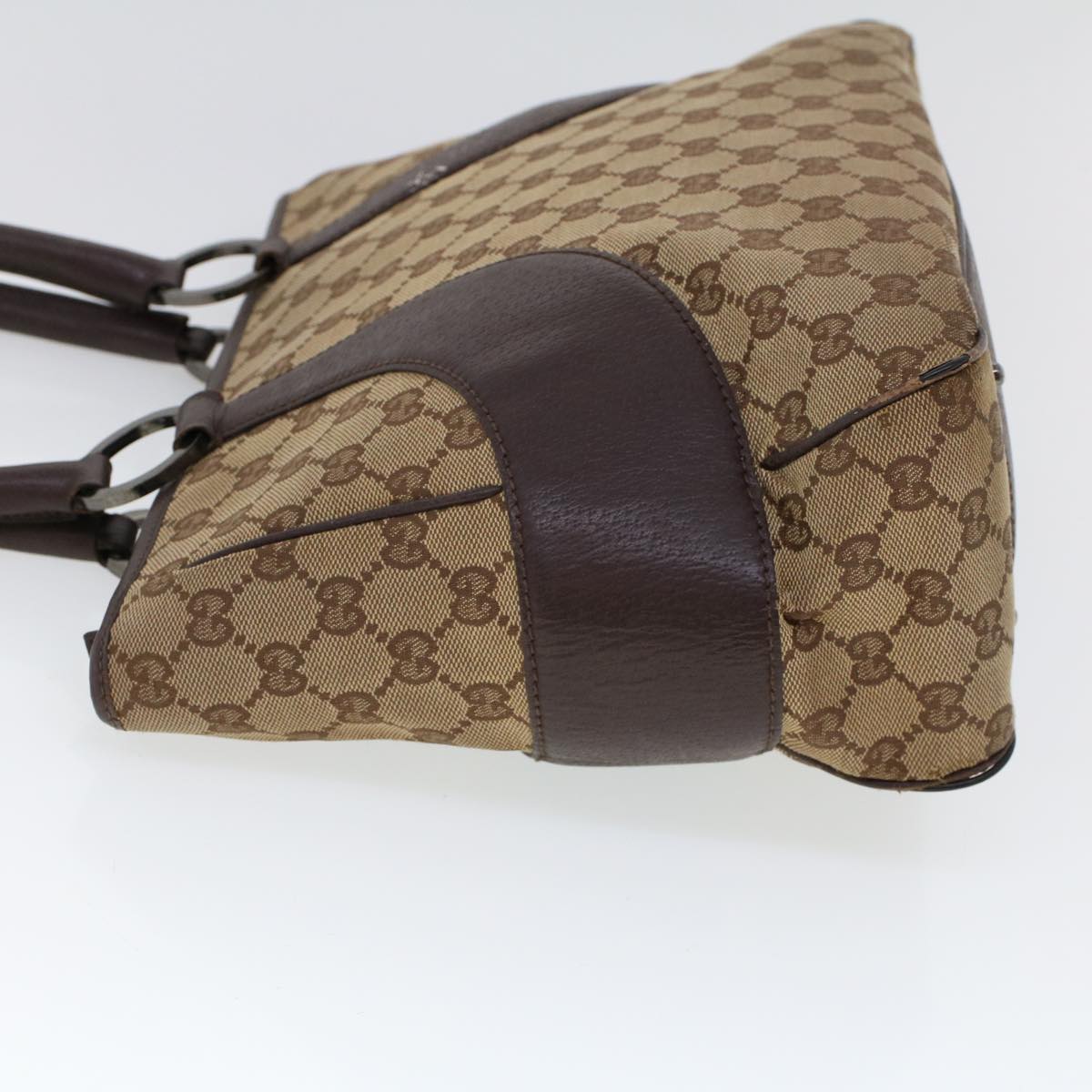 Luxury Gucci GG Canvas Hand Bag Canvas Leather Beige Brown  53680