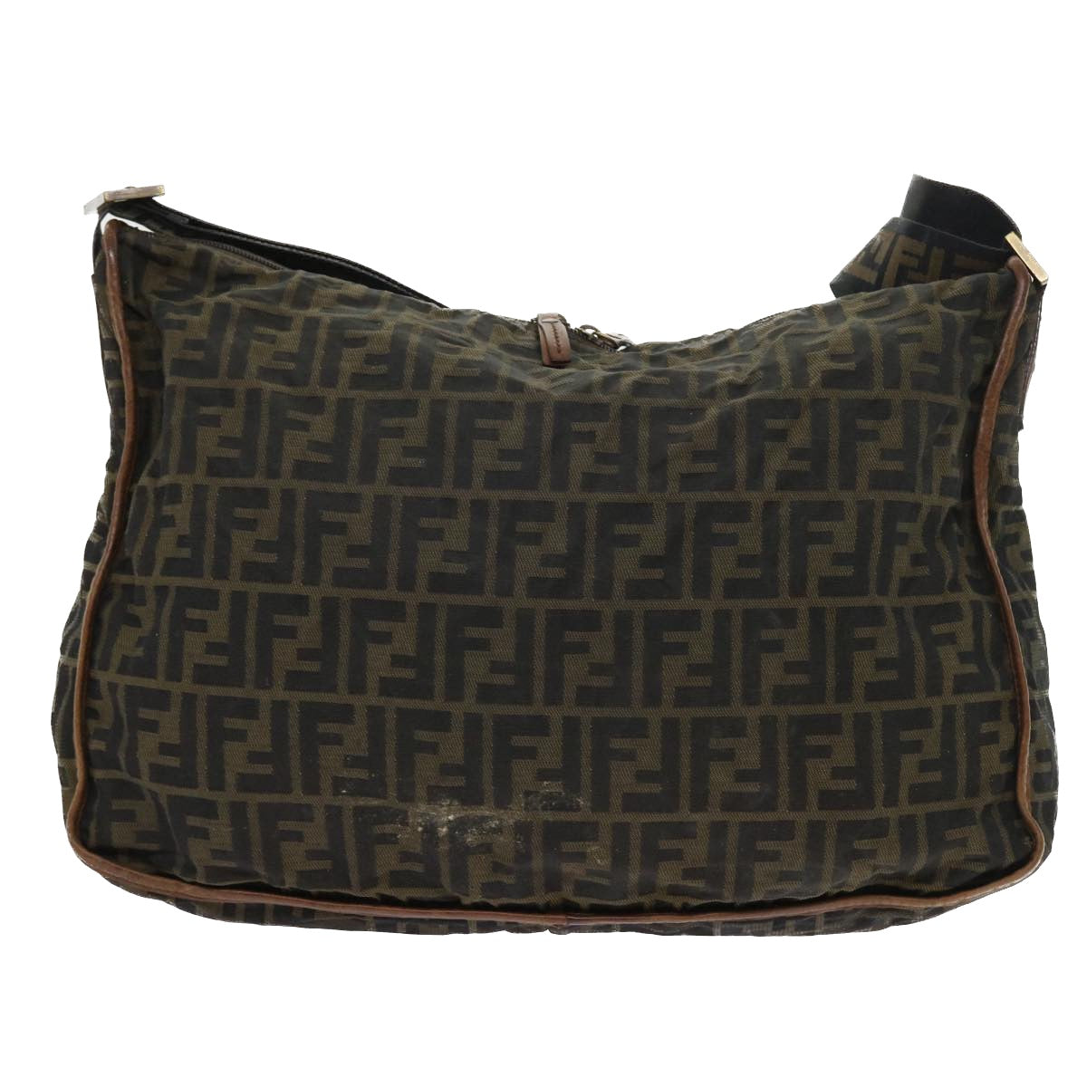 Luxury FendiZucca Canvas Shoulder Bag Nylon Brown53796