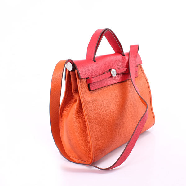 Luxury Hermes Herbag H1090 2way Orange