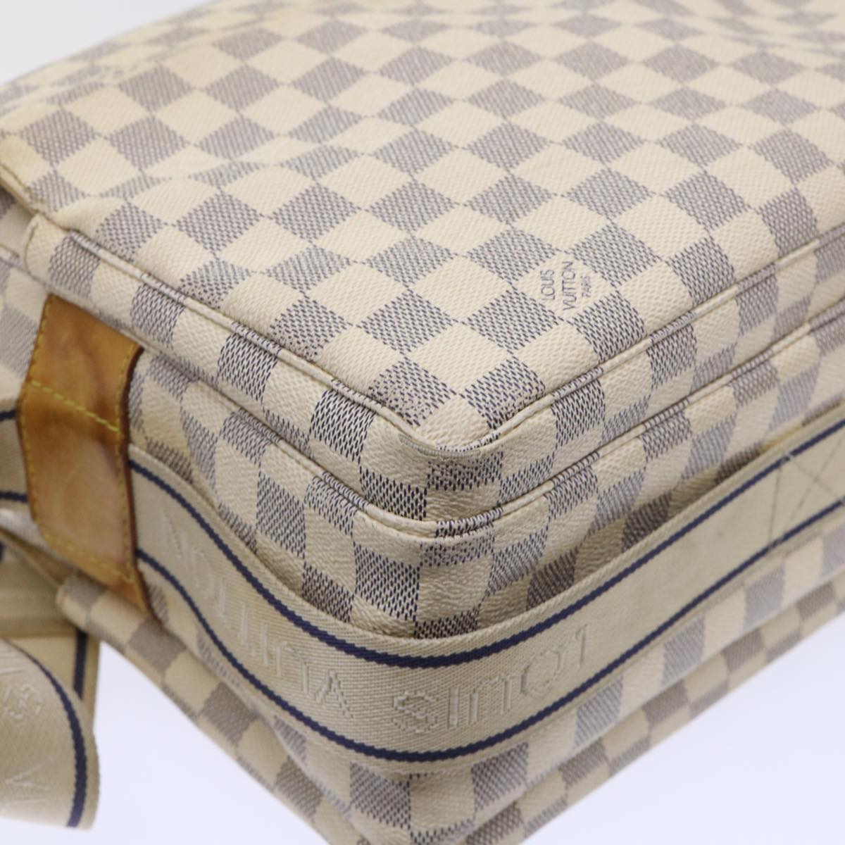 LOUIS VUITTON Damier Azur Naviglio Shoulder Bag N51189 LV 53834