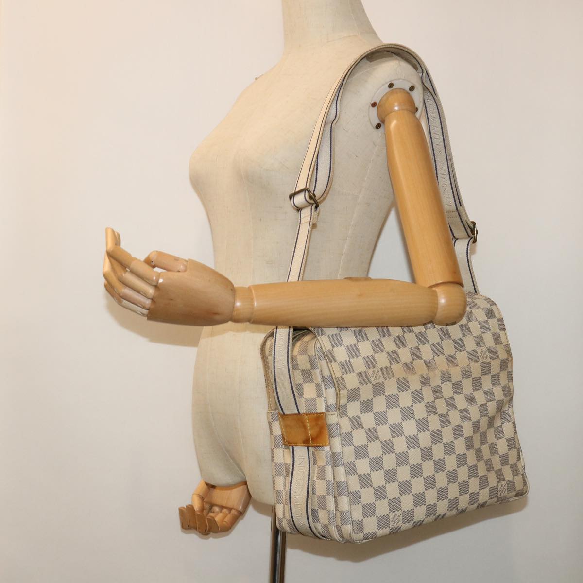LOUIS VUITTON Damier Azur Naviglio Shoulder Bag N51189 LV 53834
