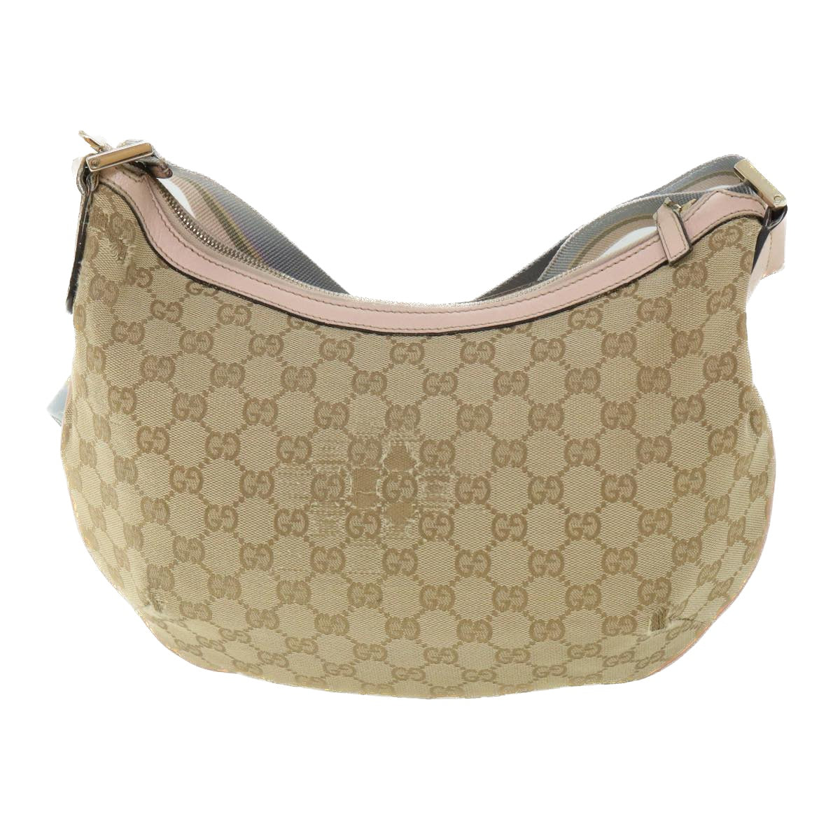 Luxury Gucci GG Canvas Sherry Line Shoulder Bag Beige Light Blue pink 181092  53844