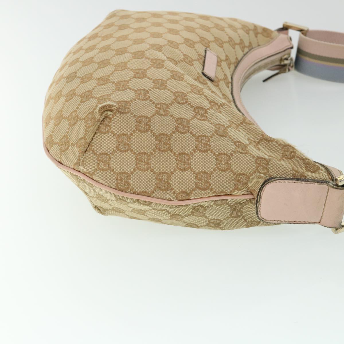 Luxury Gucci GG Canvas Sherry Line Shoulder Bag Beige Light Blue pink 181092  53844