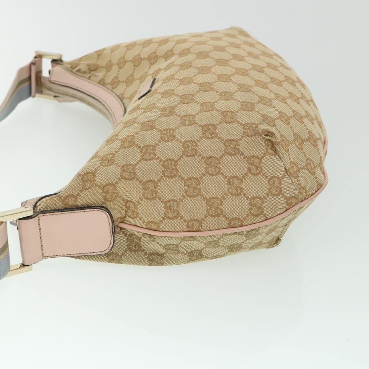 Luxury Gucci GG Canvas Sherry Line Shoulder Bag Beige Light Blue pink 181092  53844