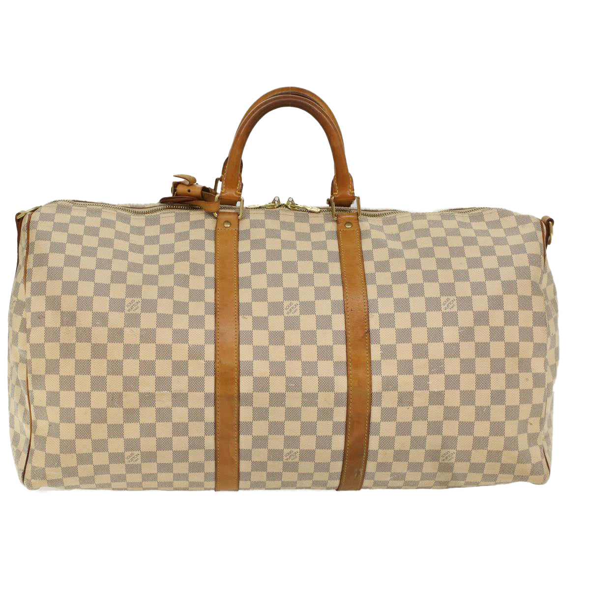 LOUIS VUITTON Damier Azur Keepall Bandouliere 55 Boston Bag N41429 LV 53848