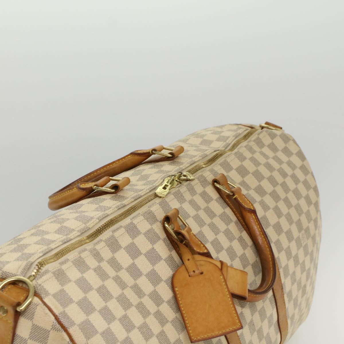 LOUIS VUITTON Damier Azur Keepall Bandouliere 55 Boston Bag N41429 LV 53848