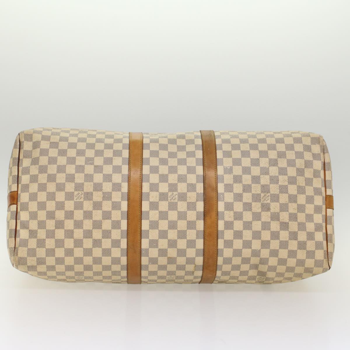 LOUIS VUITTON Damier Azur Keepall Bandouliere 55 Boston Bag N41429 LV 53848