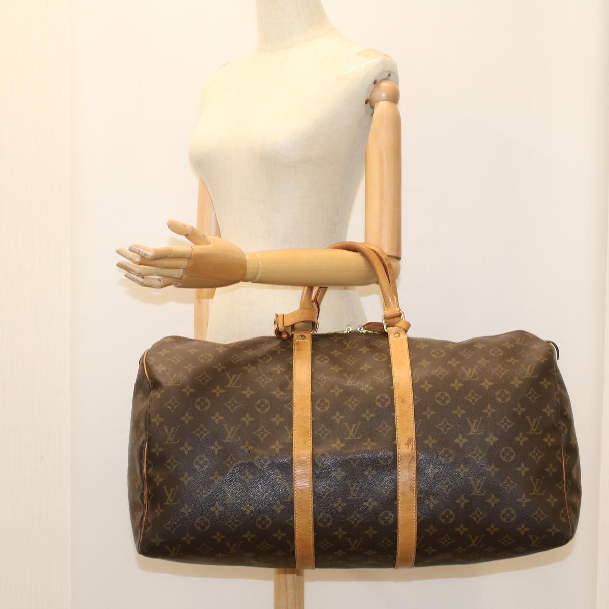 LOUIS VUITTON Monogram Keepall 55 Boston Bag M41424 LV 53849
