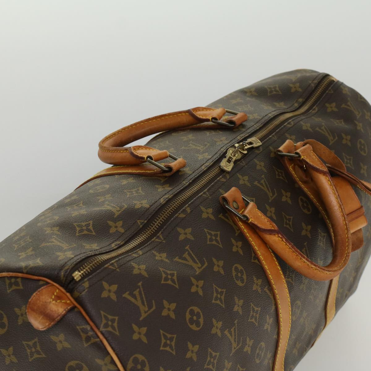 LOUIS VUITTON Monogram Keepall 55 Boston Bag M41424 LV 53850