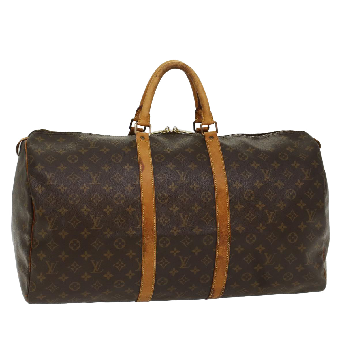 LOUIS VUITTON Monogram Keepall 55 Boston Bag M41424 LV 53851