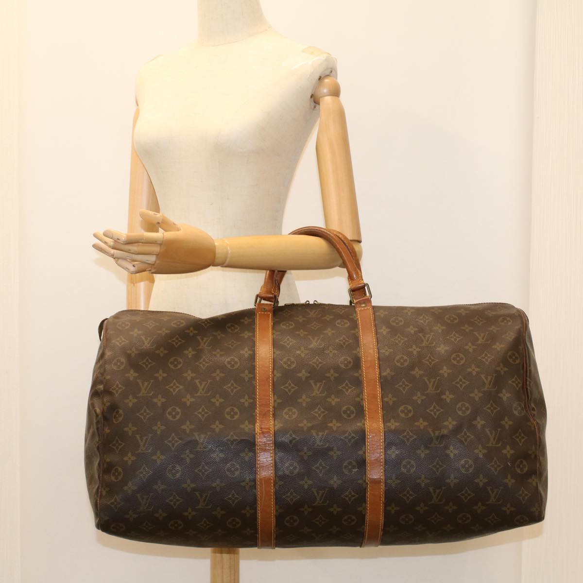 LOUIS VUITTON Monogram Keepall 60 Boston Bag M41422 LV 53852