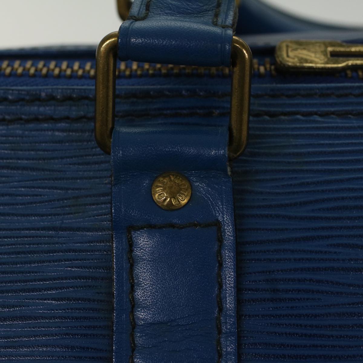 LOUIS VUITTON Epi Keepall 50 Boston Bag Blue M42965 LV 53853